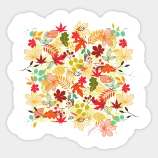 Fall Leaves Autumn Pattern Sticker